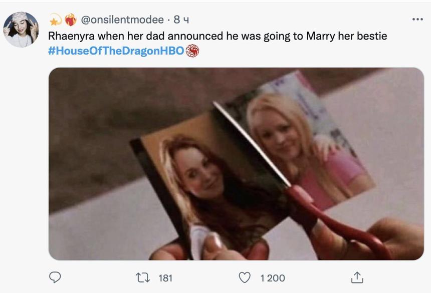 Рейнира, когда отец говорит, что собирается жениться на ее лучшей подруге